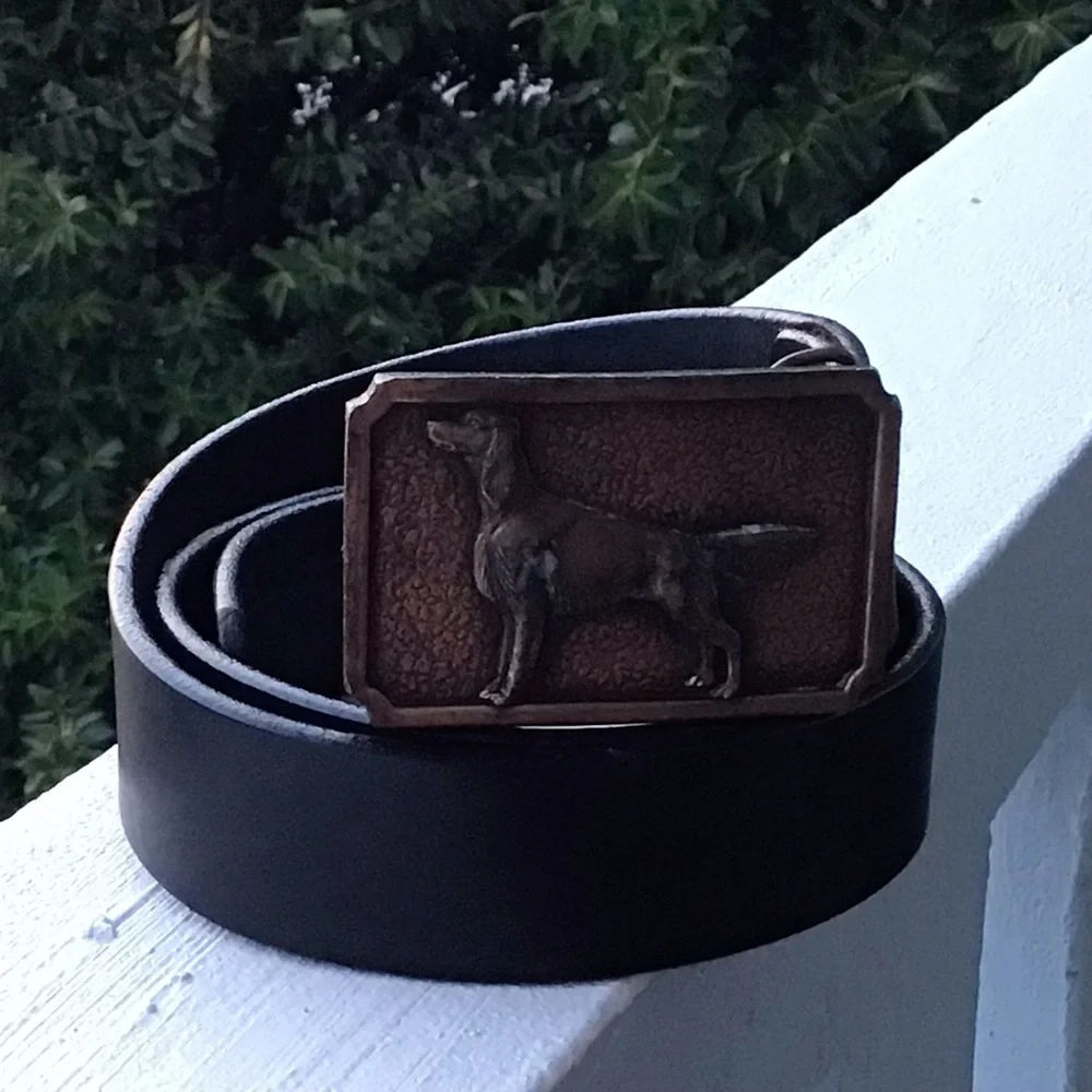 Bergamot Brass Works The Pointer Bronze Belt Buckle and Leather Belt Strap